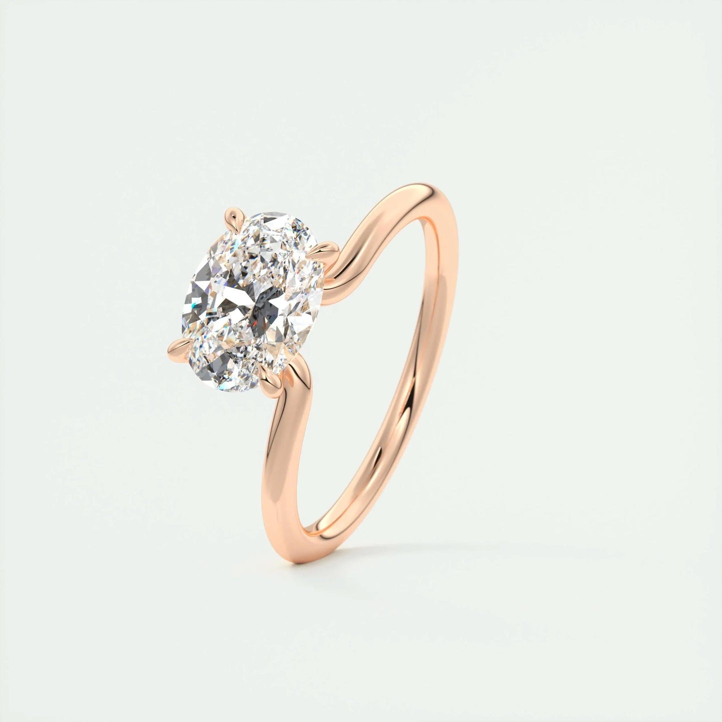 1.91 CT Oval Cut Solitaire Moissanite Engagement Ring