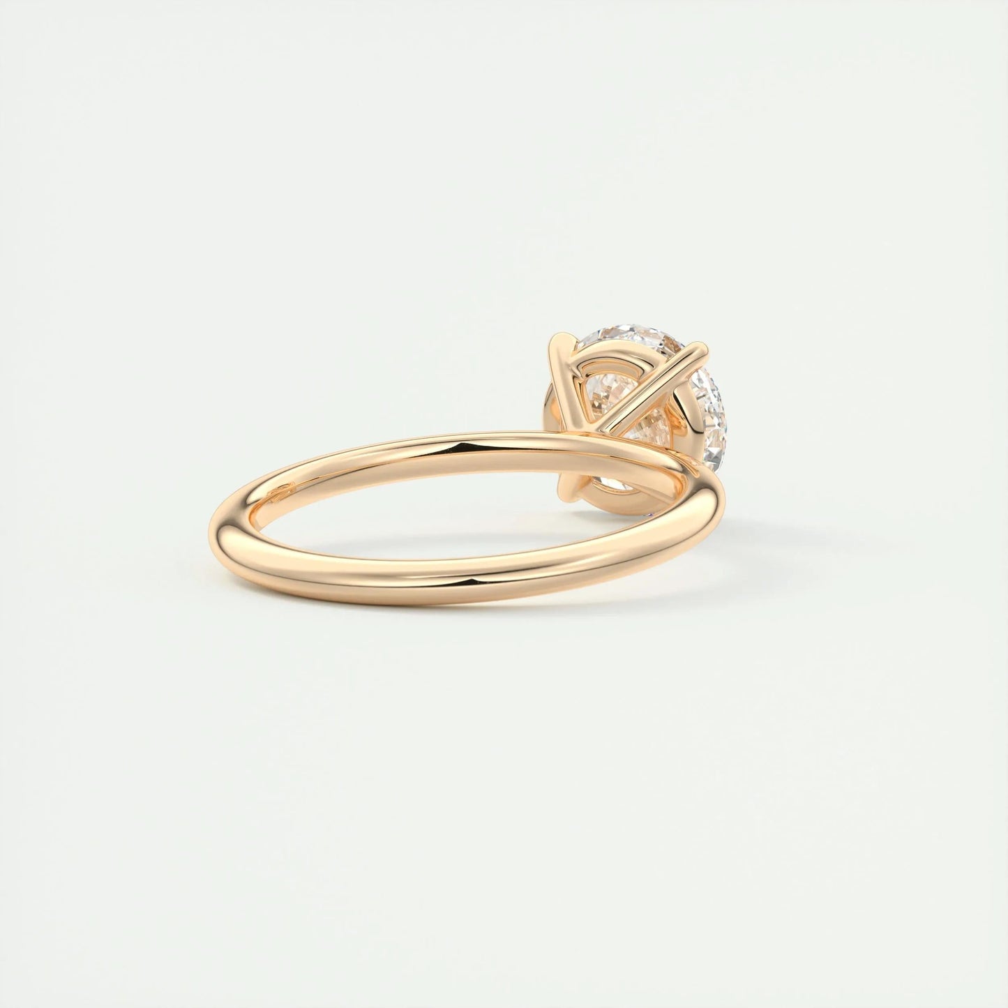 2.0 CT Round Cut Solitaire Moissanite Engagement Ring
