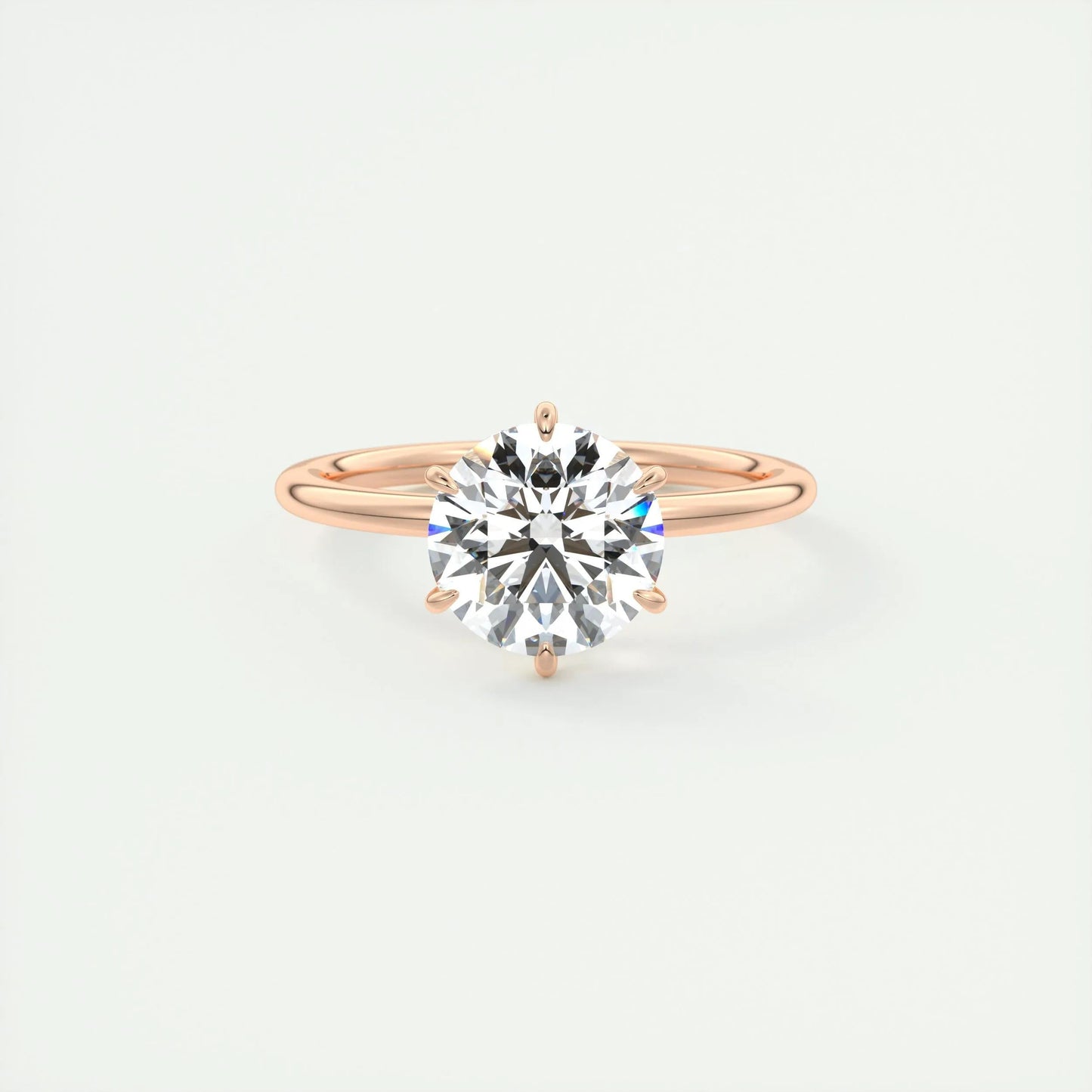 2.0 CT Round Cut Solitaire Moissanite Engagement Ring