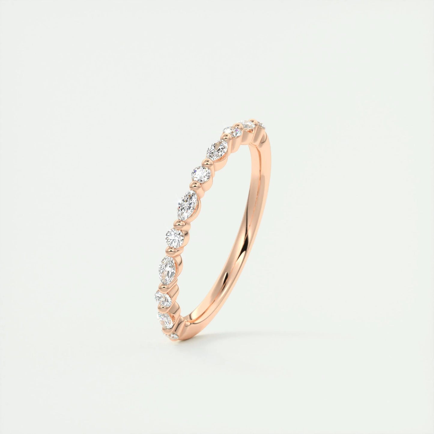 0.32 Marquise & Round Alternative Moissanite Wedding Band