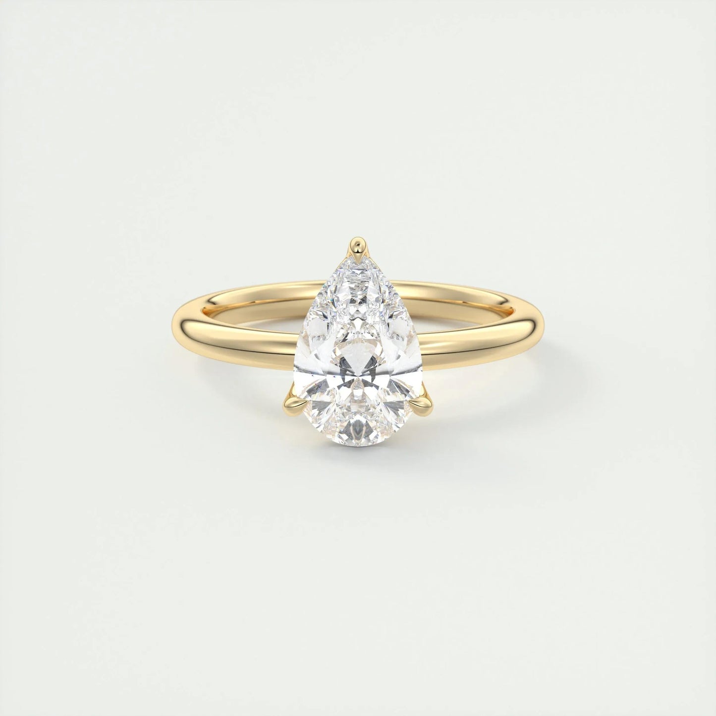 1.93 CT Pear Cut Solitaire Moissanite Engagement Ring