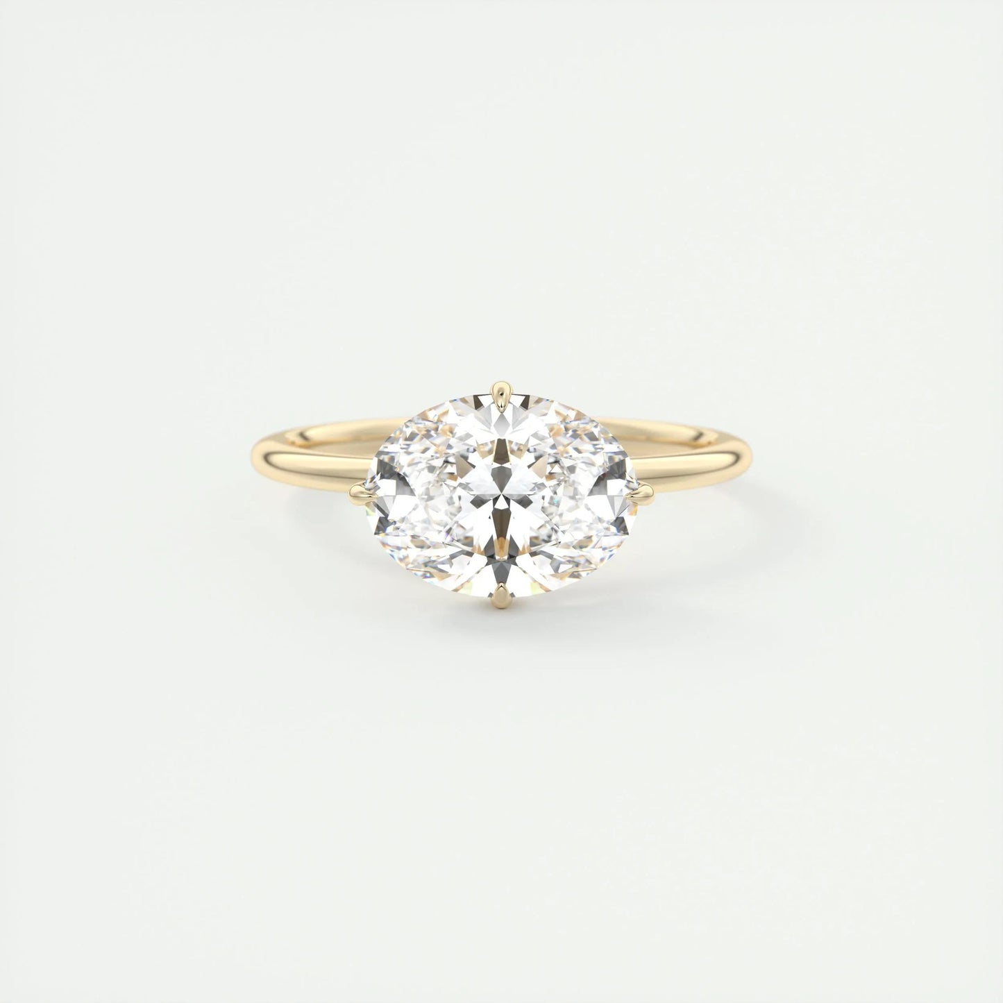 1.91 CT Oval Solitaire Hidden Halo Moissanite Engagement Ring