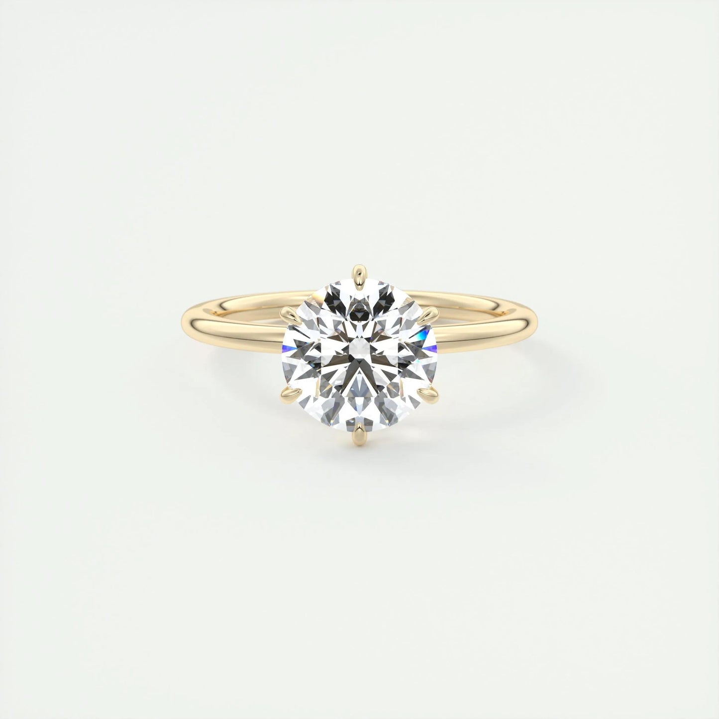 2.0 CT Round Cut Solitaire Moissanite Engagement Ring