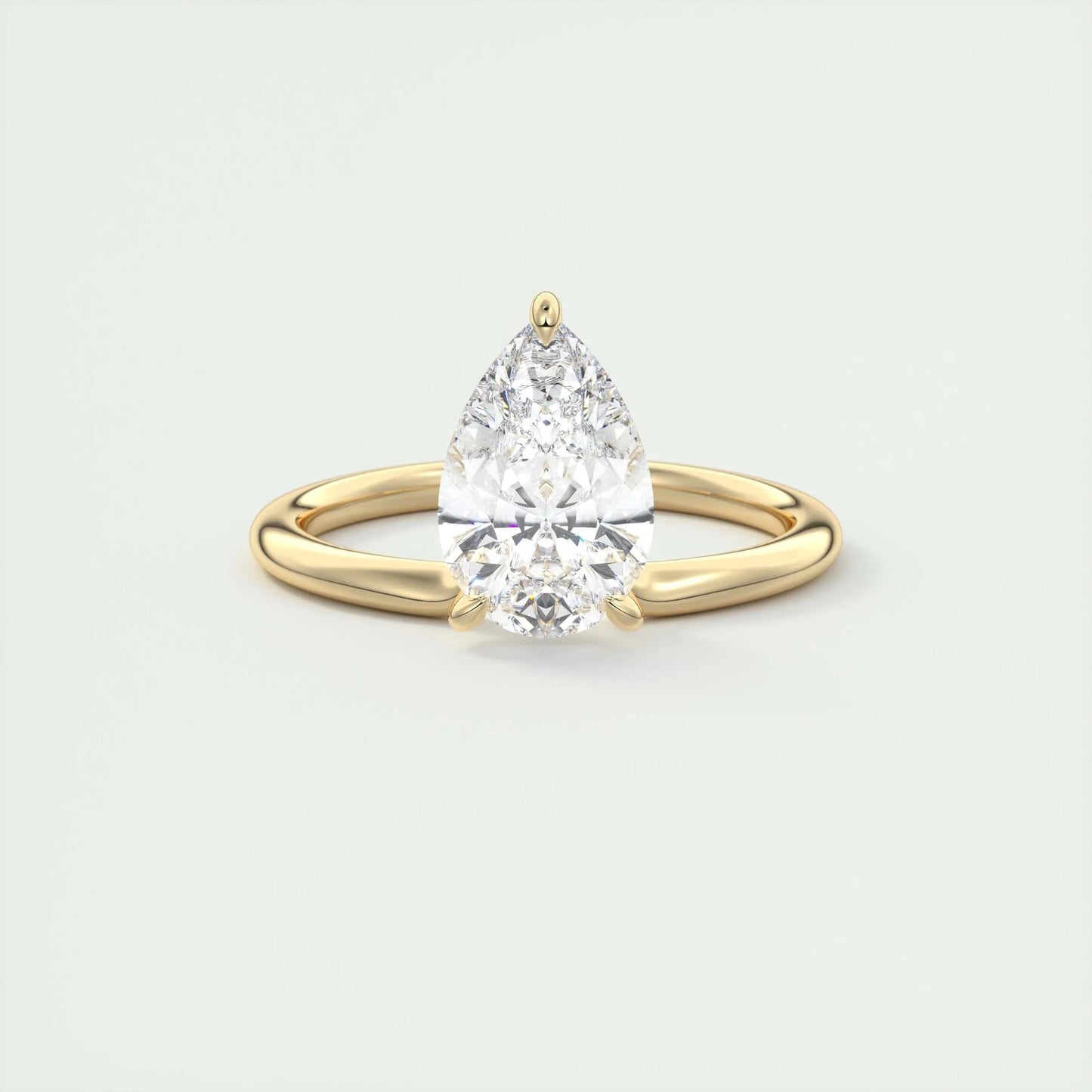 1.93 CT Pear Cut Solitaire Moissanite Engagement Ring