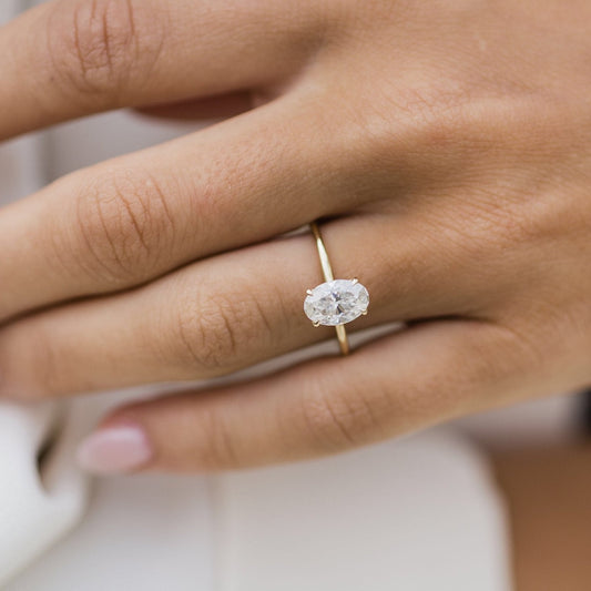 1.85 CT Oval Solitaire Lab Grown Diamond Engagement Ring