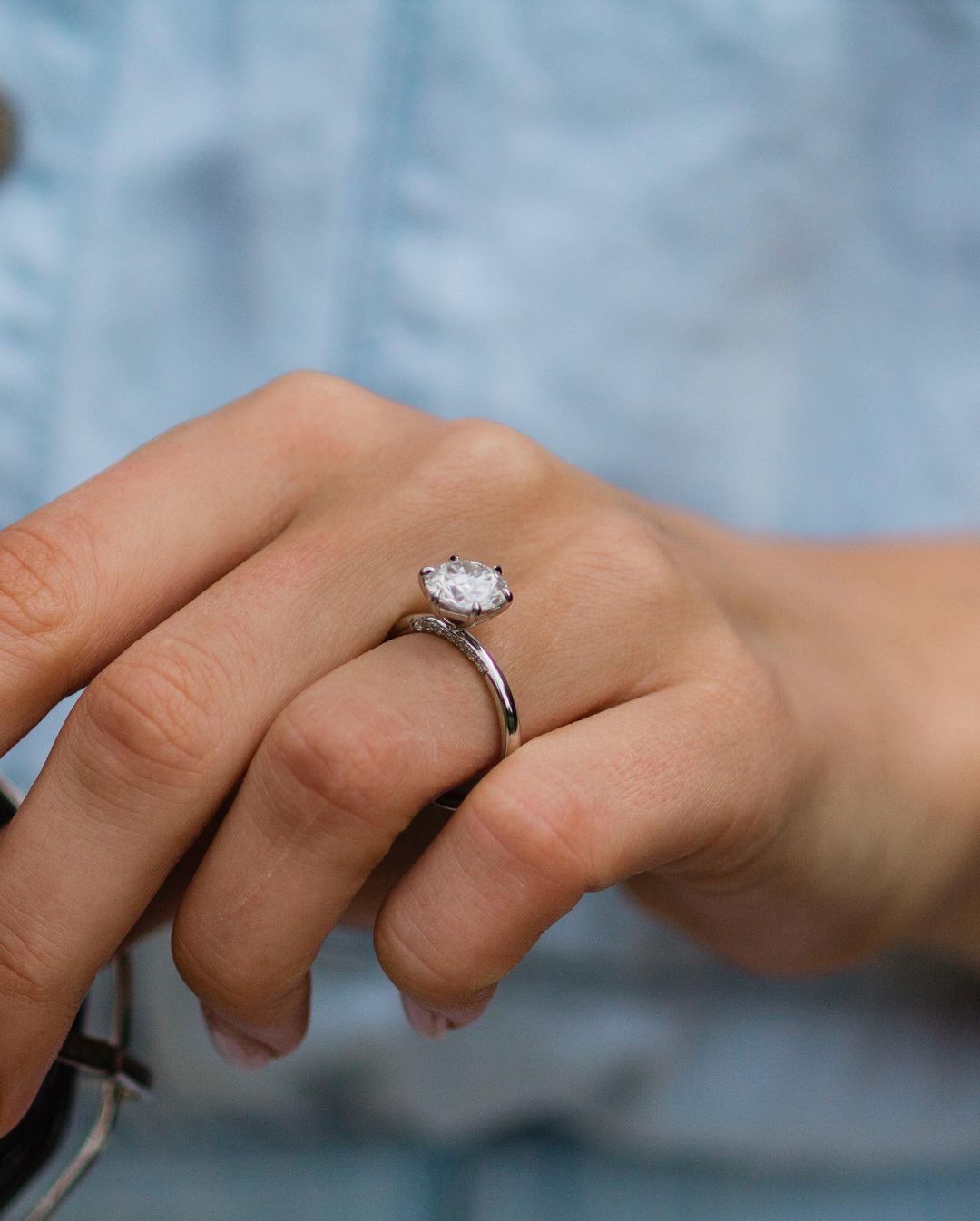 2.10 CT Rose Round Solitaire Moissanite Engagement Ring