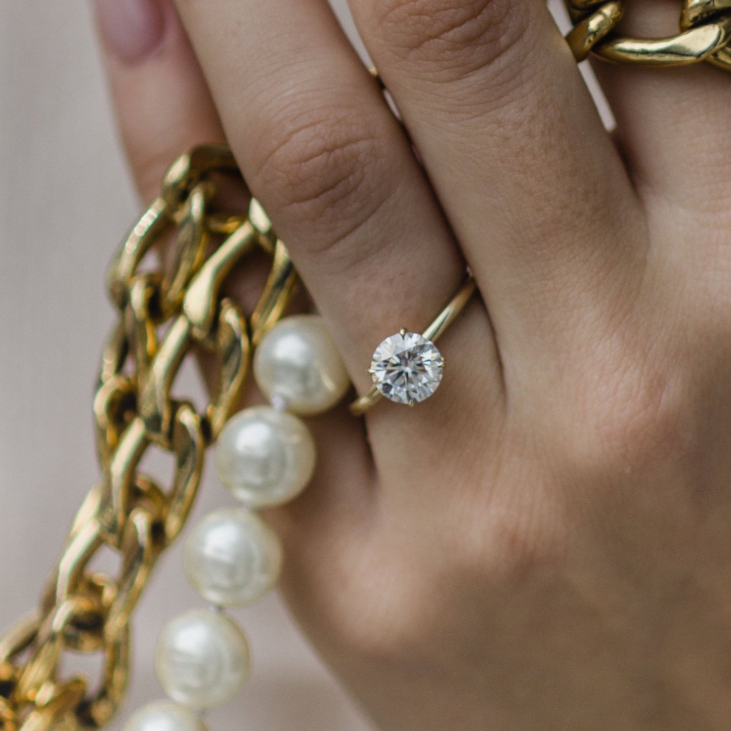 1.25 CT Round Solitaire Lab Grown Diamond Engagement Ring