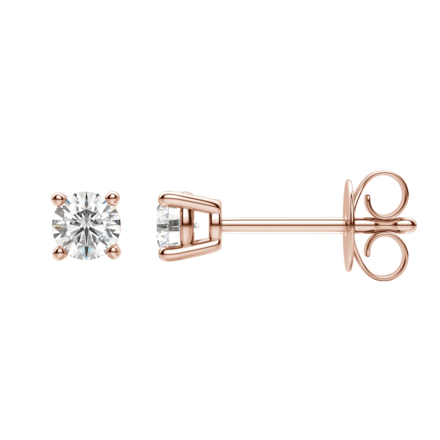 0.50 TCW-1.0 TCW Round Cut Moissanite Solitaire Stud Earrings