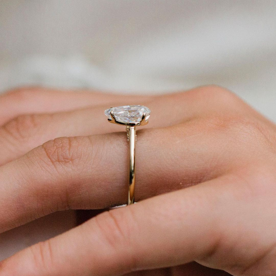 2.35 CT Pear Solitaire Lab Grown Diamond Engagement Ring