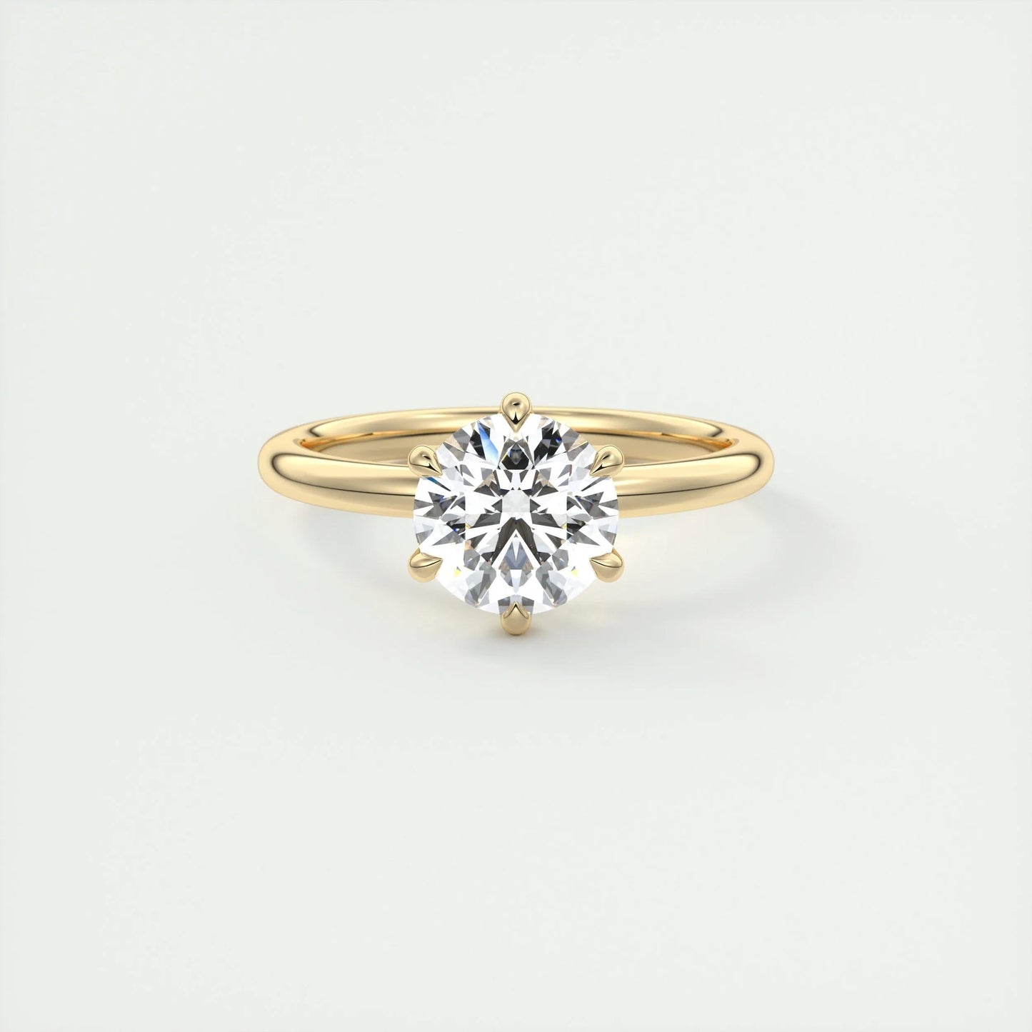 1.35 CT Round Cut Solitaire Moissanite Engagement Ring