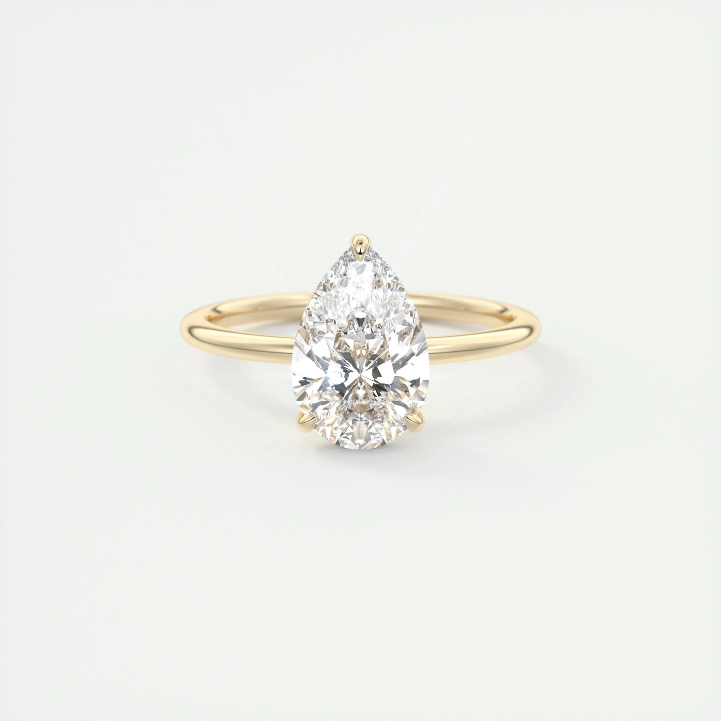 1.93 CT Pear Cut Solitaire Moissanite Engagement Ring