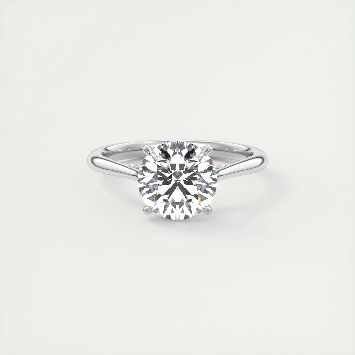 2.0 CT Round Cut Solitaire Moissanite Engagement Ring