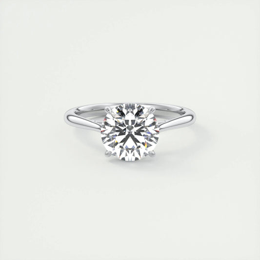 2.0 CT Round Cut Solitaire Moissanite Engagement Ring