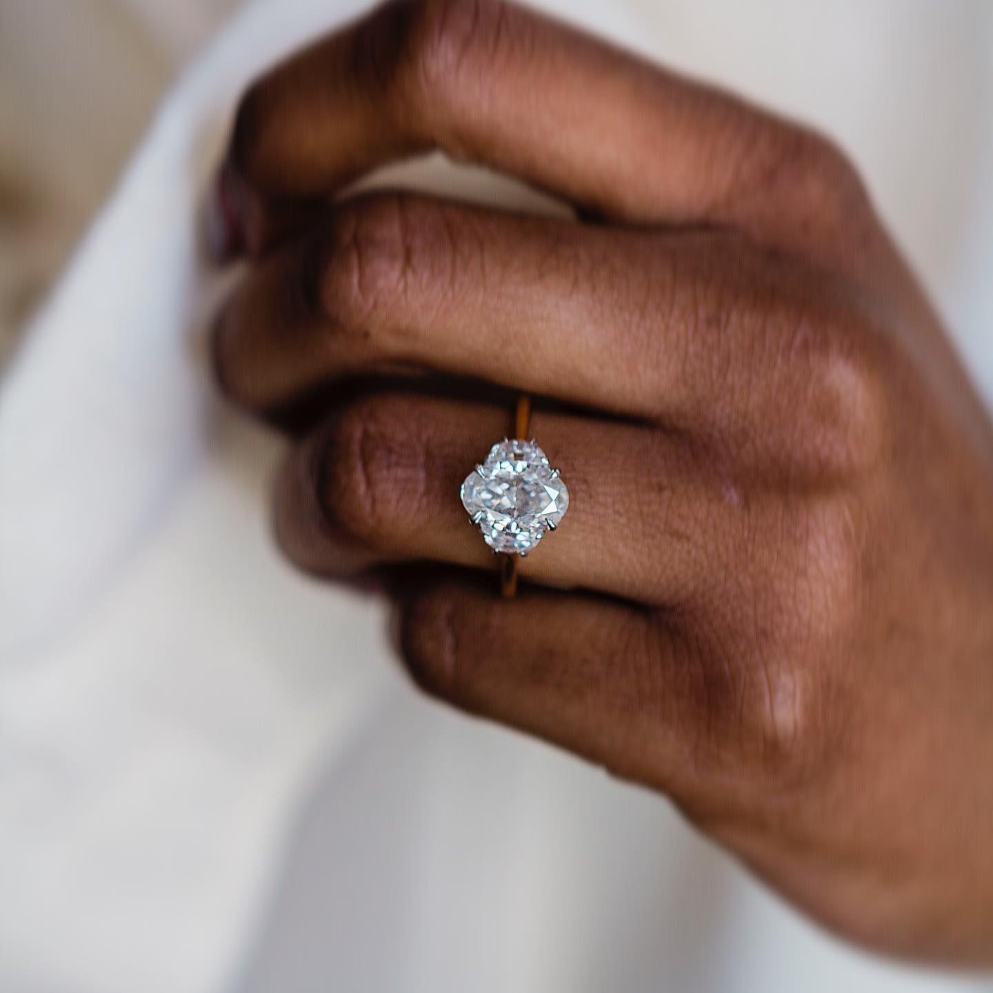 2.2 CT Oval Three Stone Lab Grown Diamond Engagement Ring