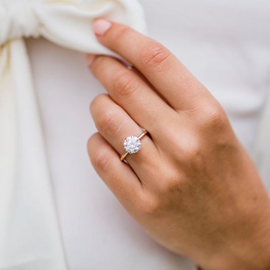 2.1 CT Round Solitaire Lab Grown Diamond Engagement Ring