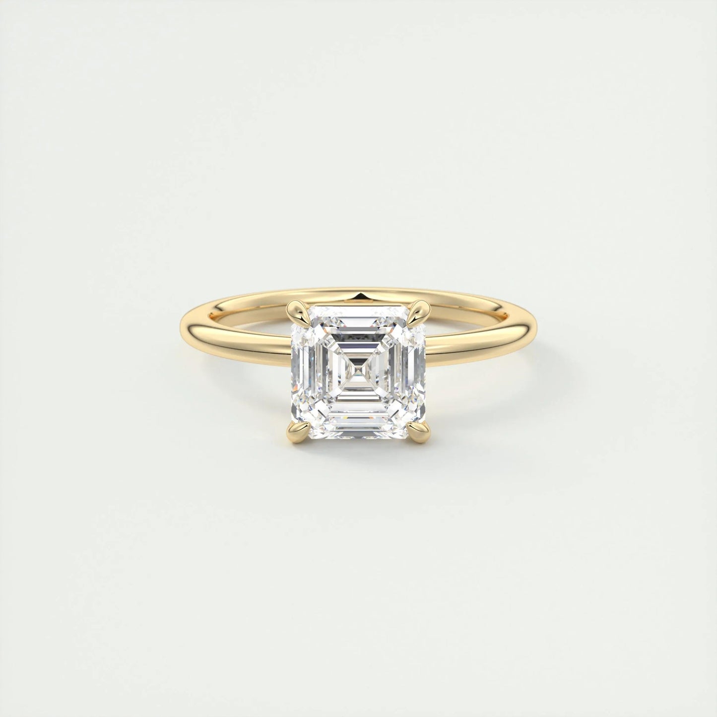 2.03 CT Asscher Cut Solitaire Moissanite Engagement Ring