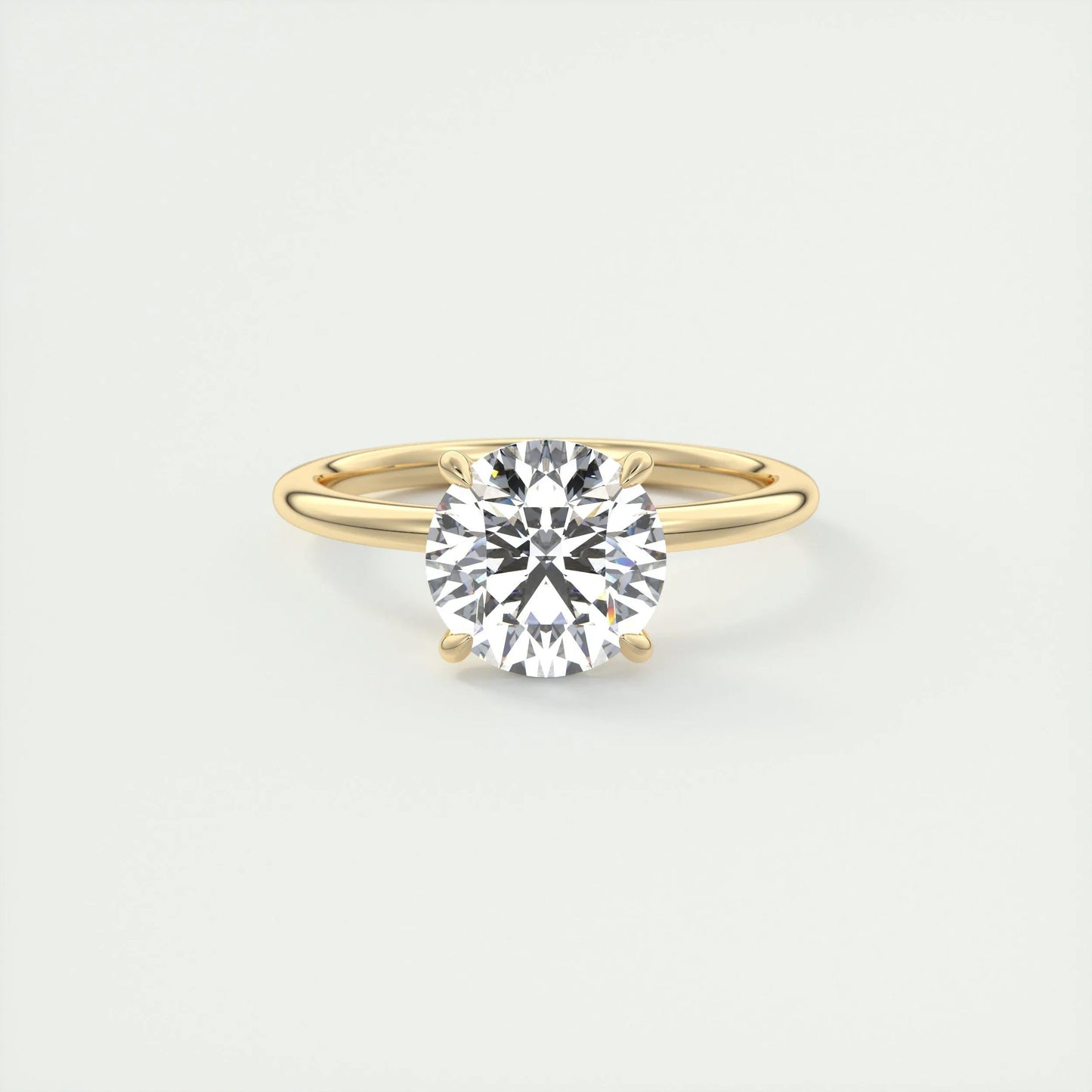 2.0 CT Round Cut Solitaire Moissanite Engagement Ring