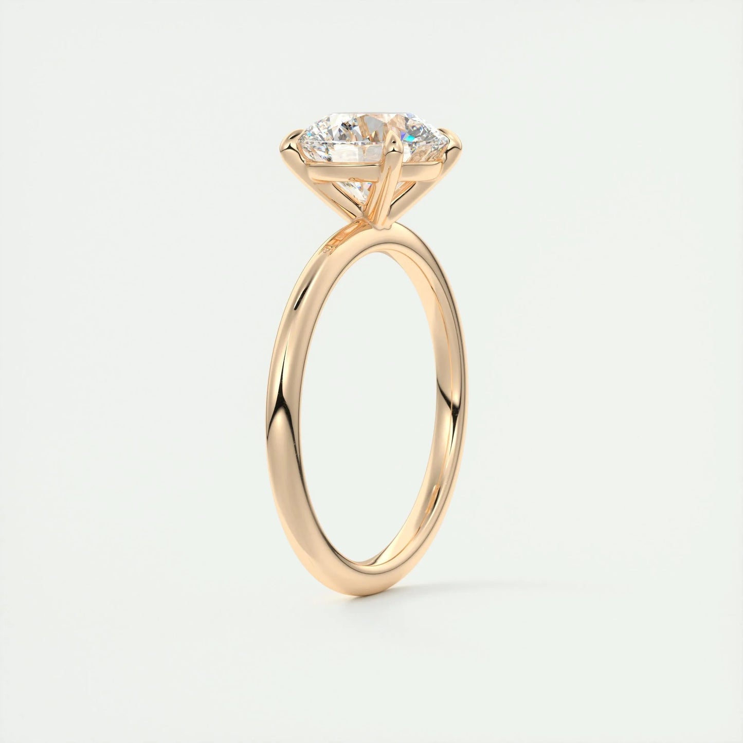 2.0 CT Round Cut Solitaire Moissanite Engagement Ring