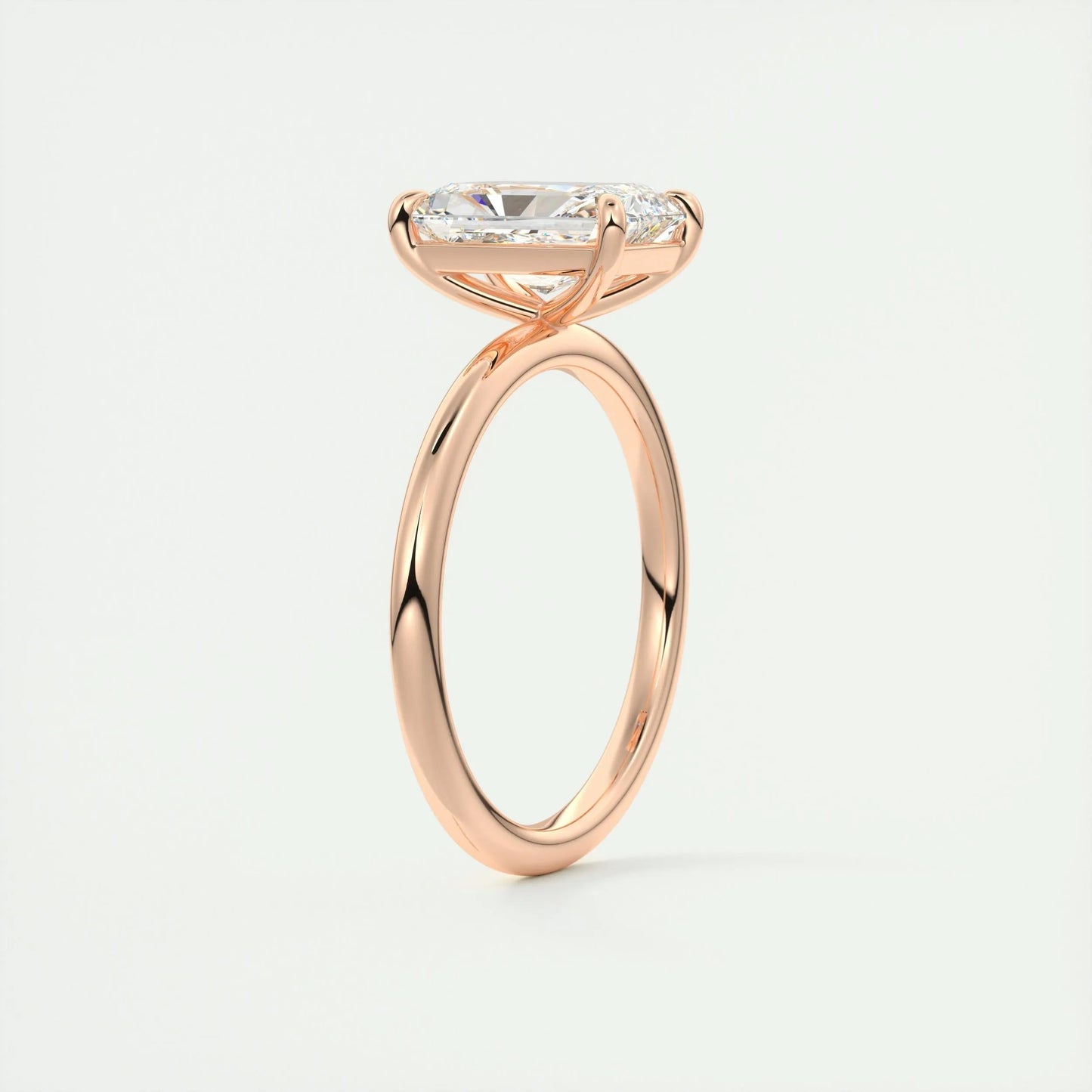 2.10 CT Radiant Cut Solitaire Moissanite Engagement Ring