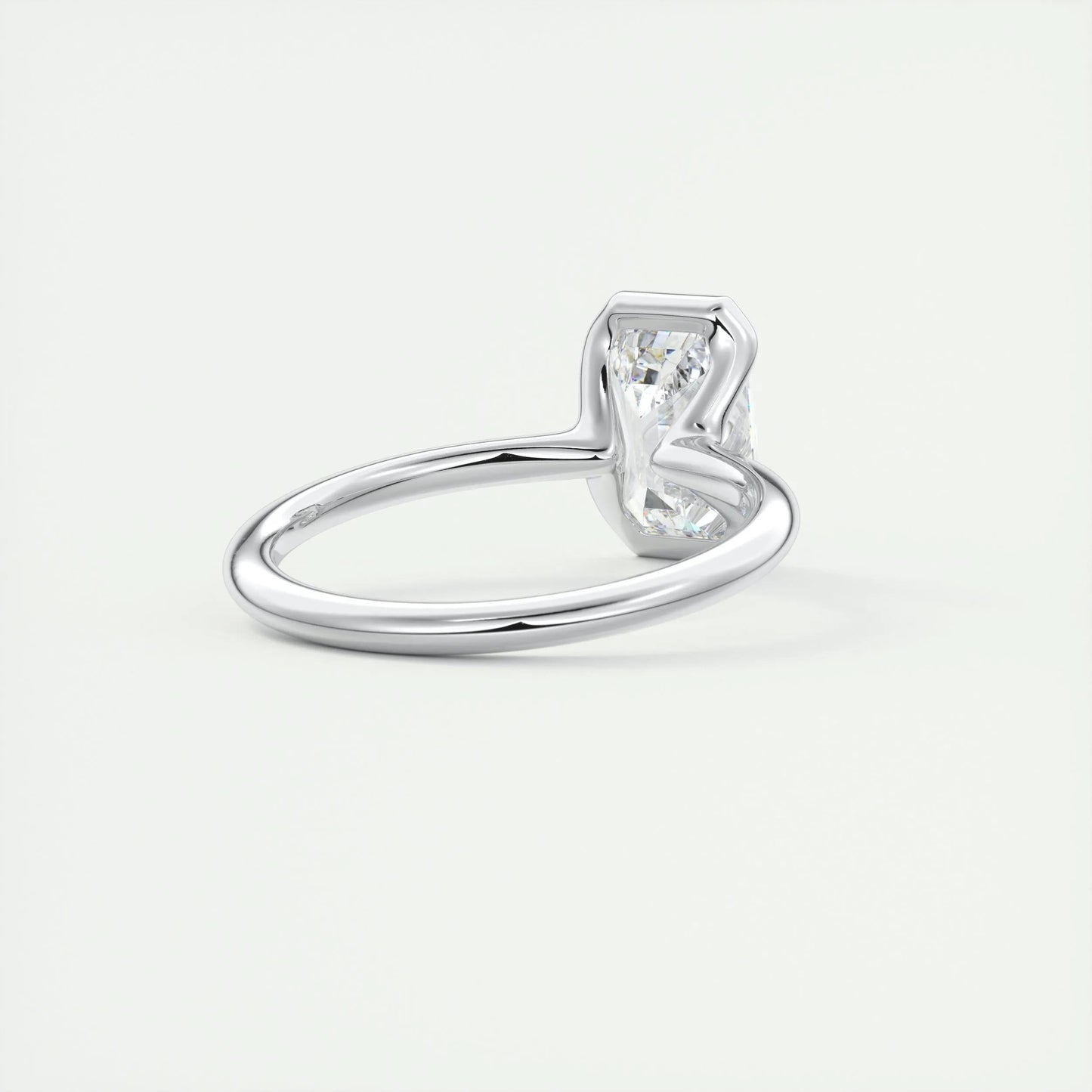 1.91 CT Emerald Half Bezel Solitaire Moissanite Engagement Ring