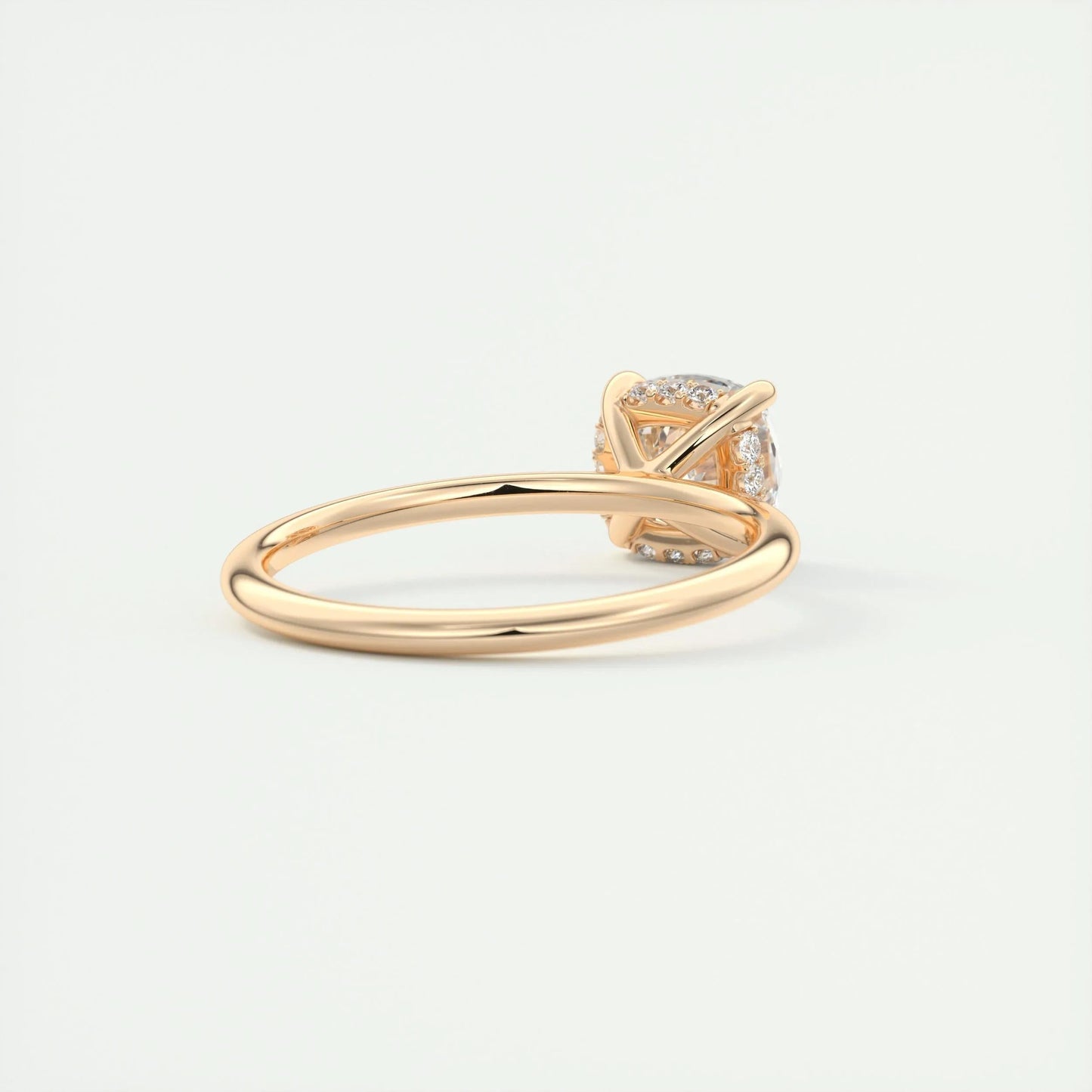 2.15 CT Cushion Solitaire Hidden Halo Moissanite Engagement Ring