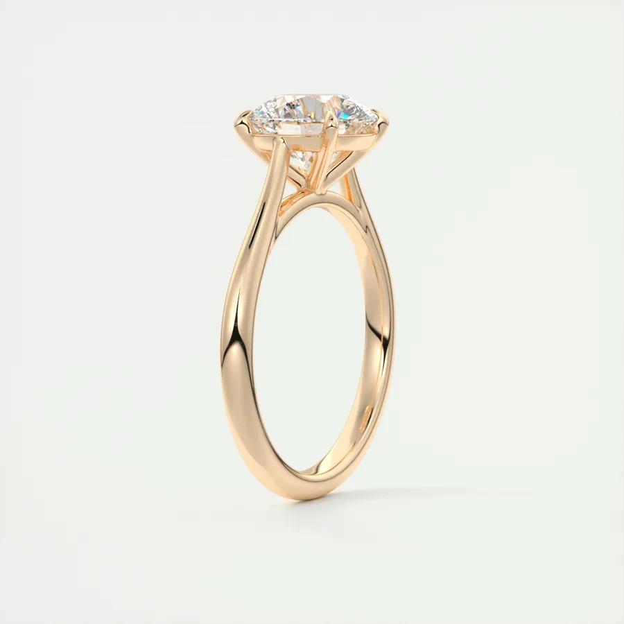 2.0 CT Round Cut Solitaire Moissanite Engagement Ring