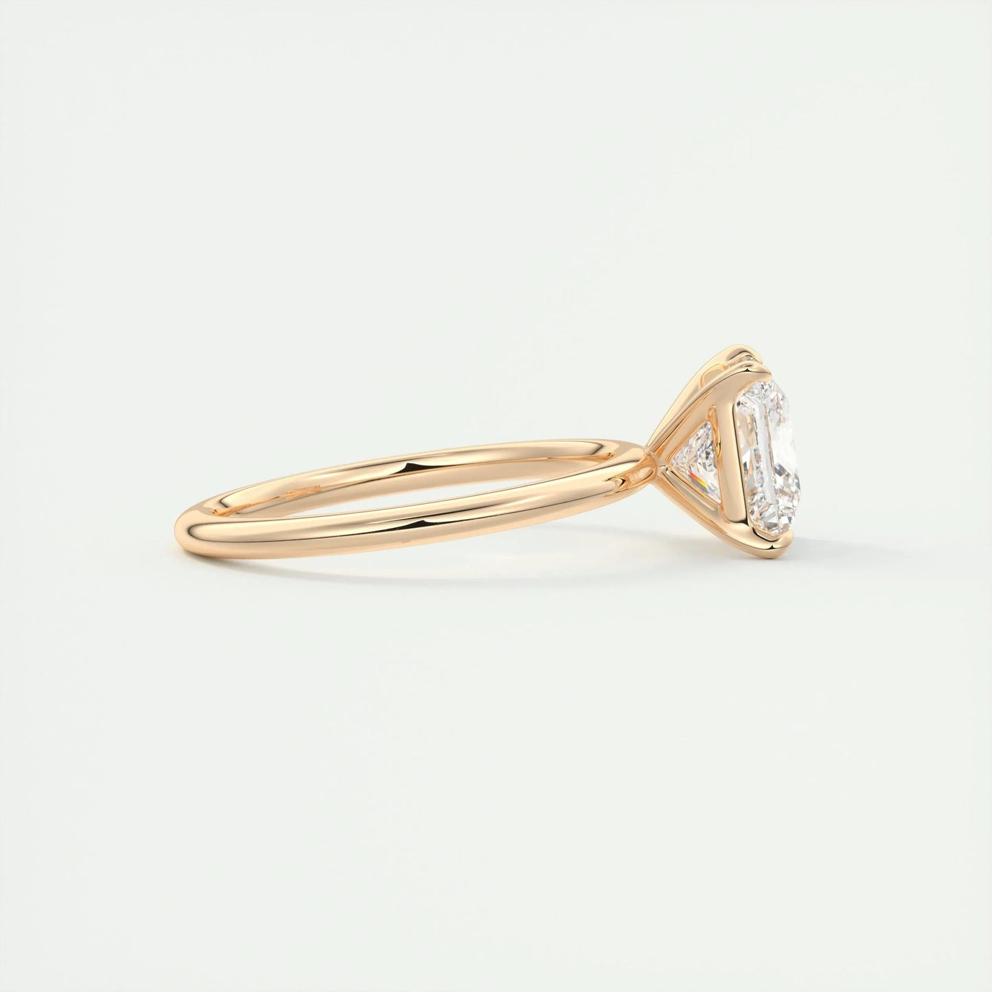 2.08 CT Princess Cut Solitaire Moissanite Engagement Ring