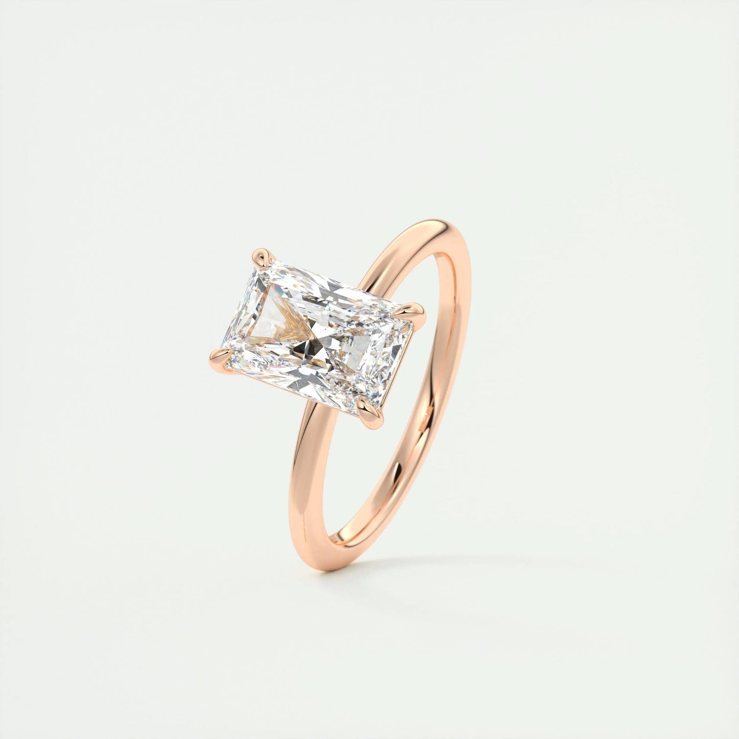 2.10 CT Radiant Cut Solitaire Moissanite Engagement Ring