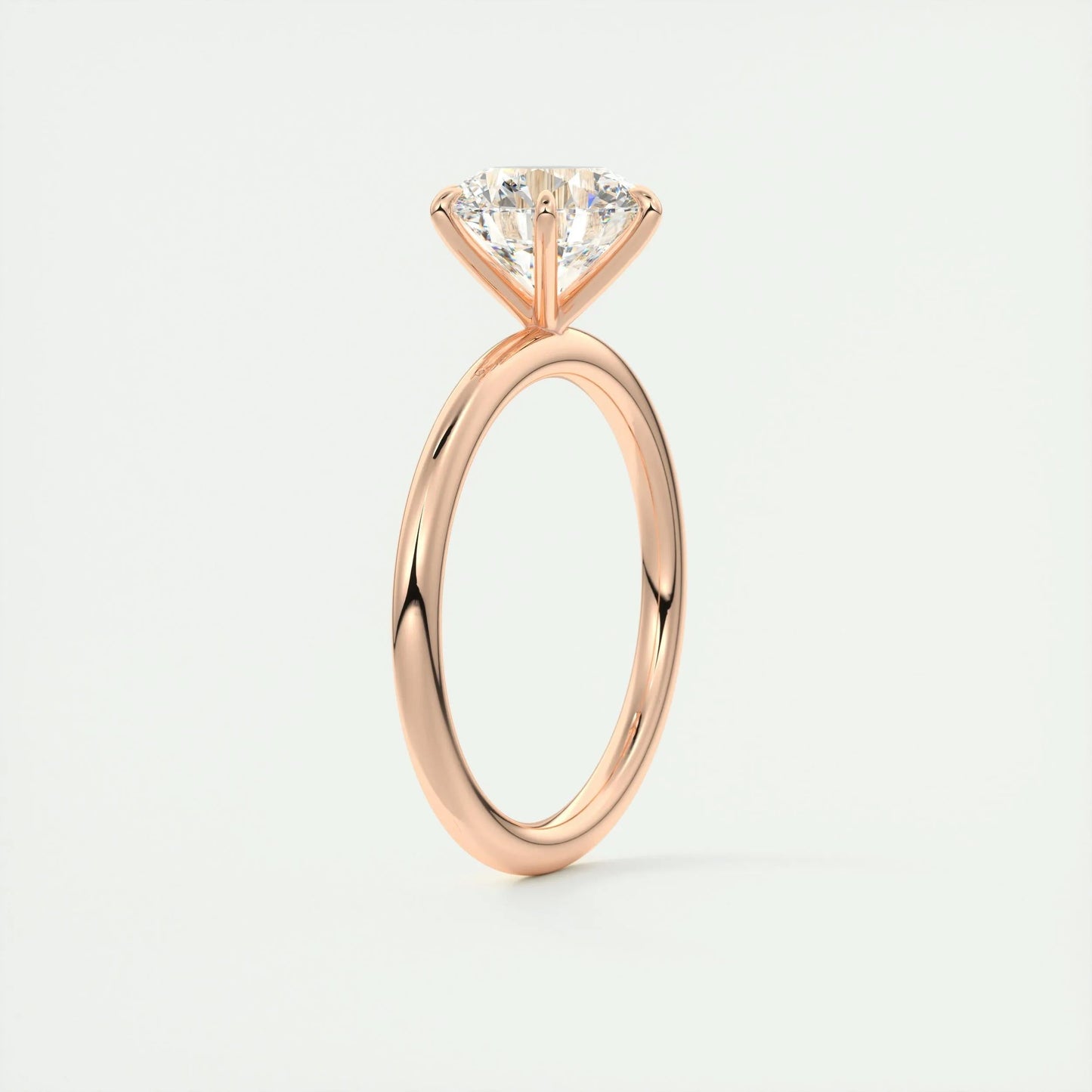 2.0 CT Round Cut Solitaire Moissanite Engagement Ring