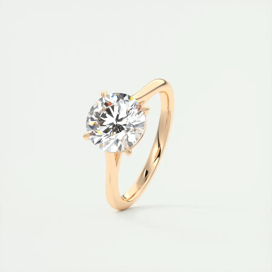 2.0 CT Round Cut Solitaire Moissanite Engagement Ring