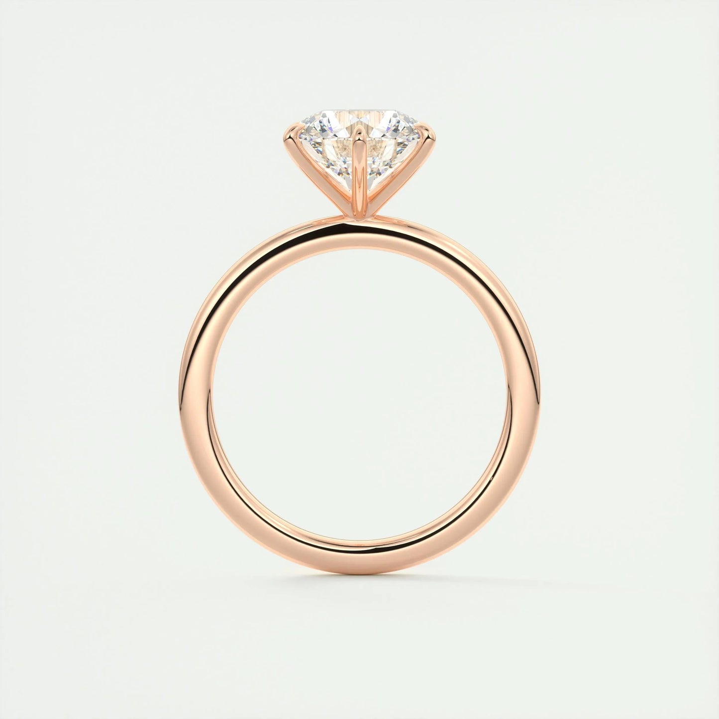 2.0 CT Round Cut Solitaire Moissanite Engagement Ring