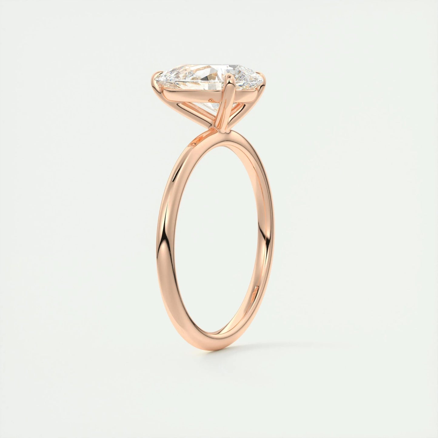1.93 CT Pear Cut Solitaire Moissanite Engagement Ring