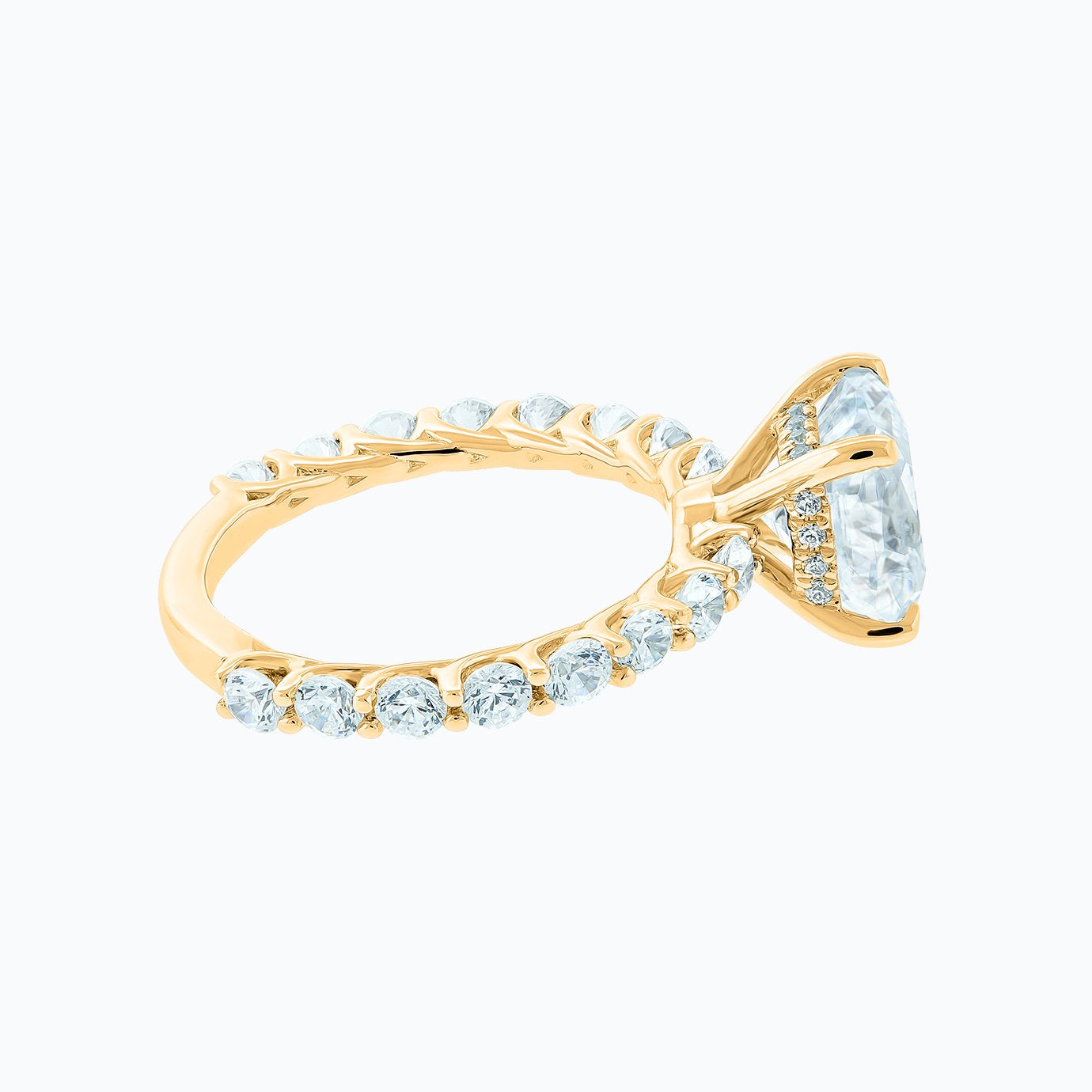 3.0 CT Cushion Shaped Moissanite Hidden Halo Engagement Ring