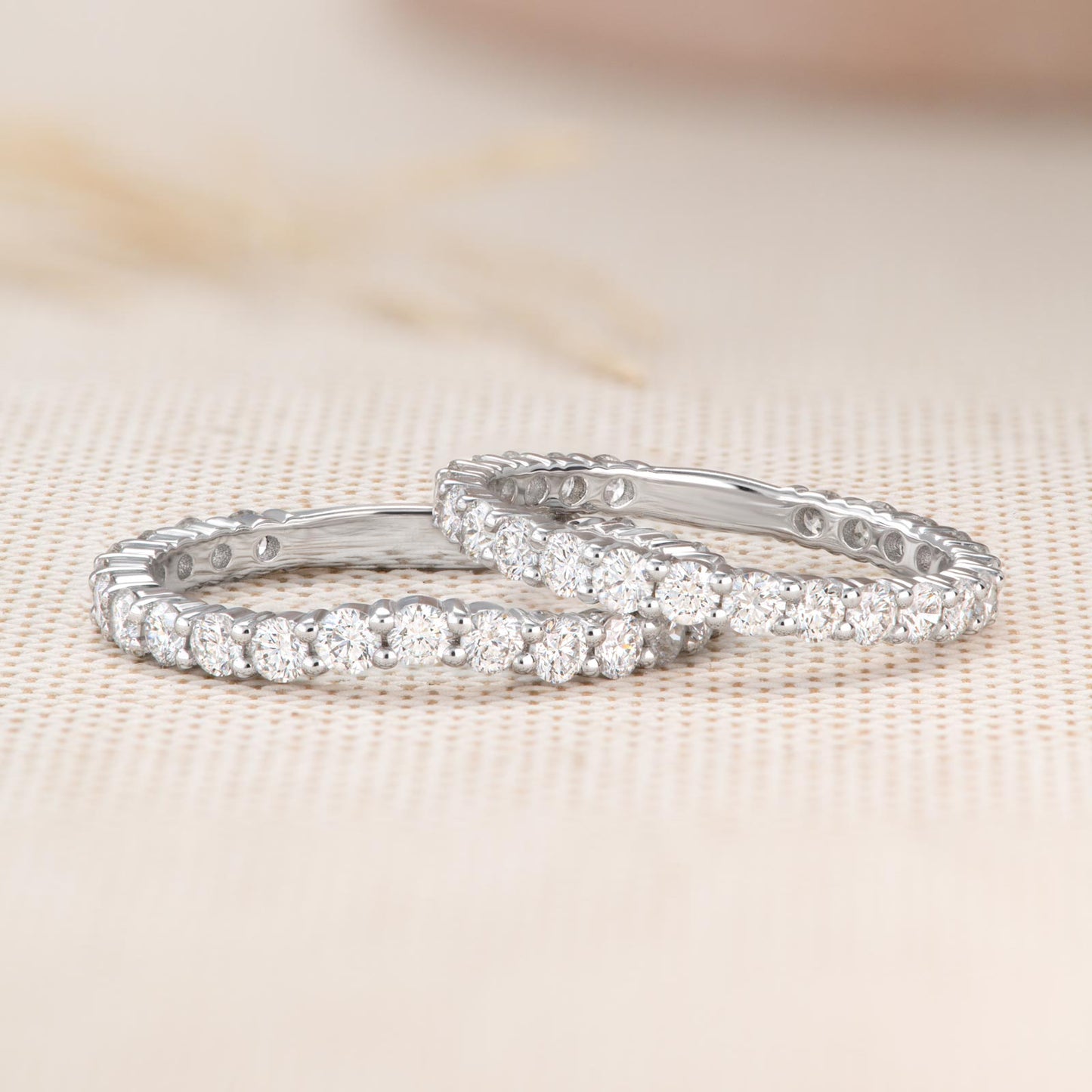 0.63 CT Round Shaped Moissanite Semi Eternity Wedding Band