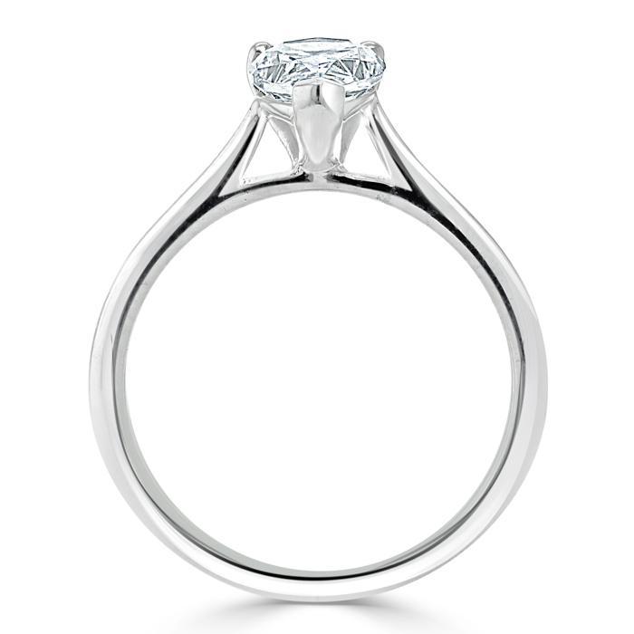 0.75 CT Pear Cut Solitaire Moissanite Engagement Ring