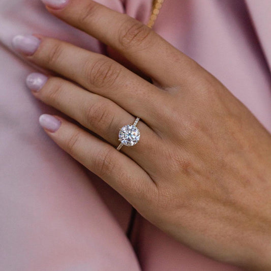 2.75 CT Round Pave Lab Grown Diamond Engagement Ring