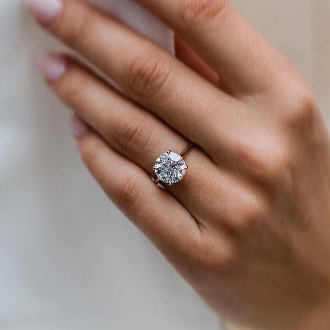 2.75 CT Round Hidden Halo & pave Lab Grown Diamond Engagement Ring