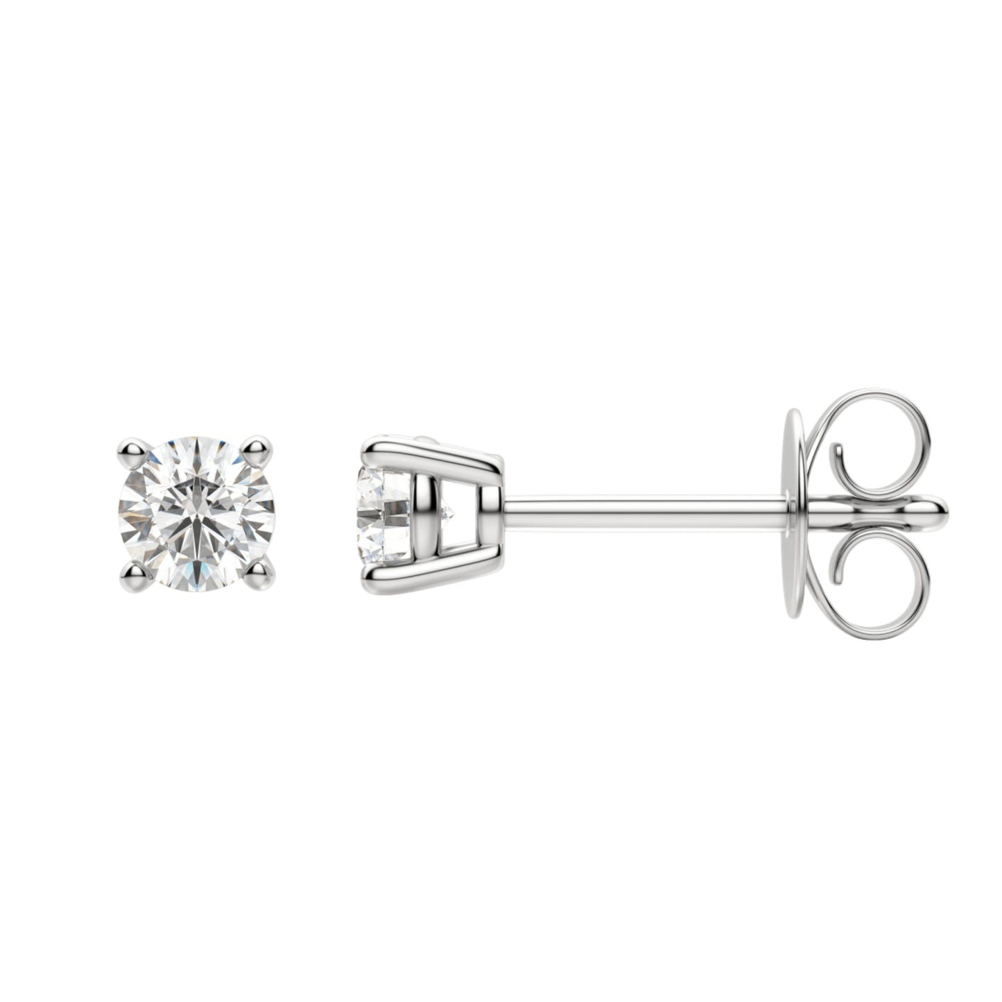 0.50 TCW-1.0 TCW Round Cut Moissanite Solitaire Stud Earrings