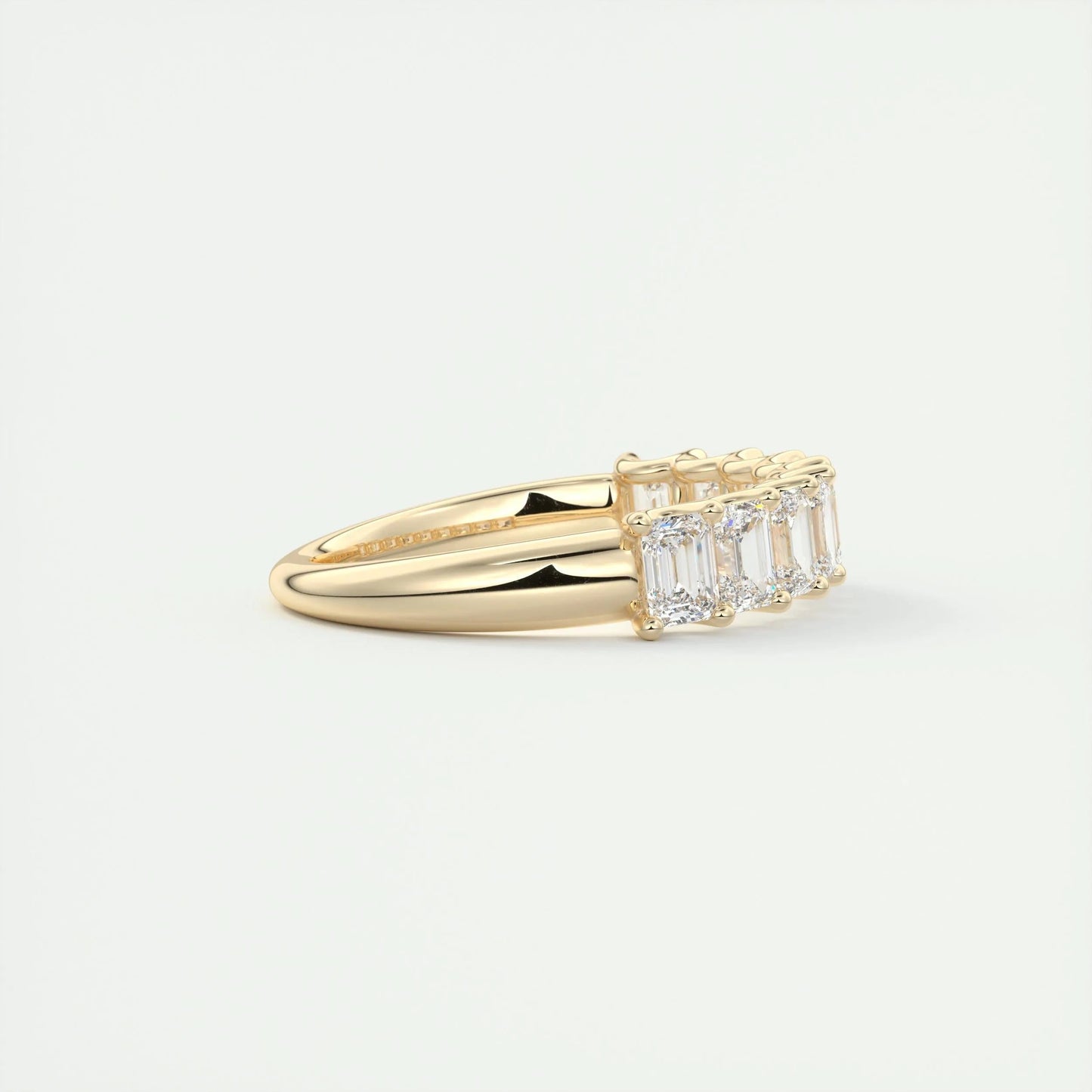 1.80 Emerald Cut Half Eternity Moissanite Bridal Wedding Band