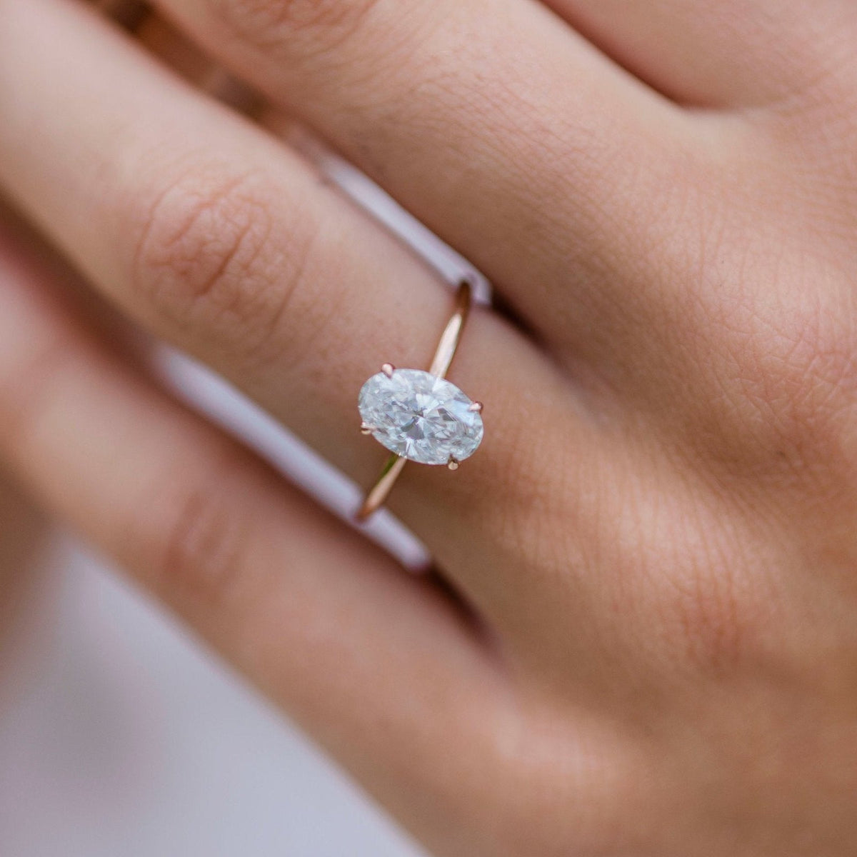 1.85 CT Oval Solitaire Lab Grown Diamond Engagement Ring
