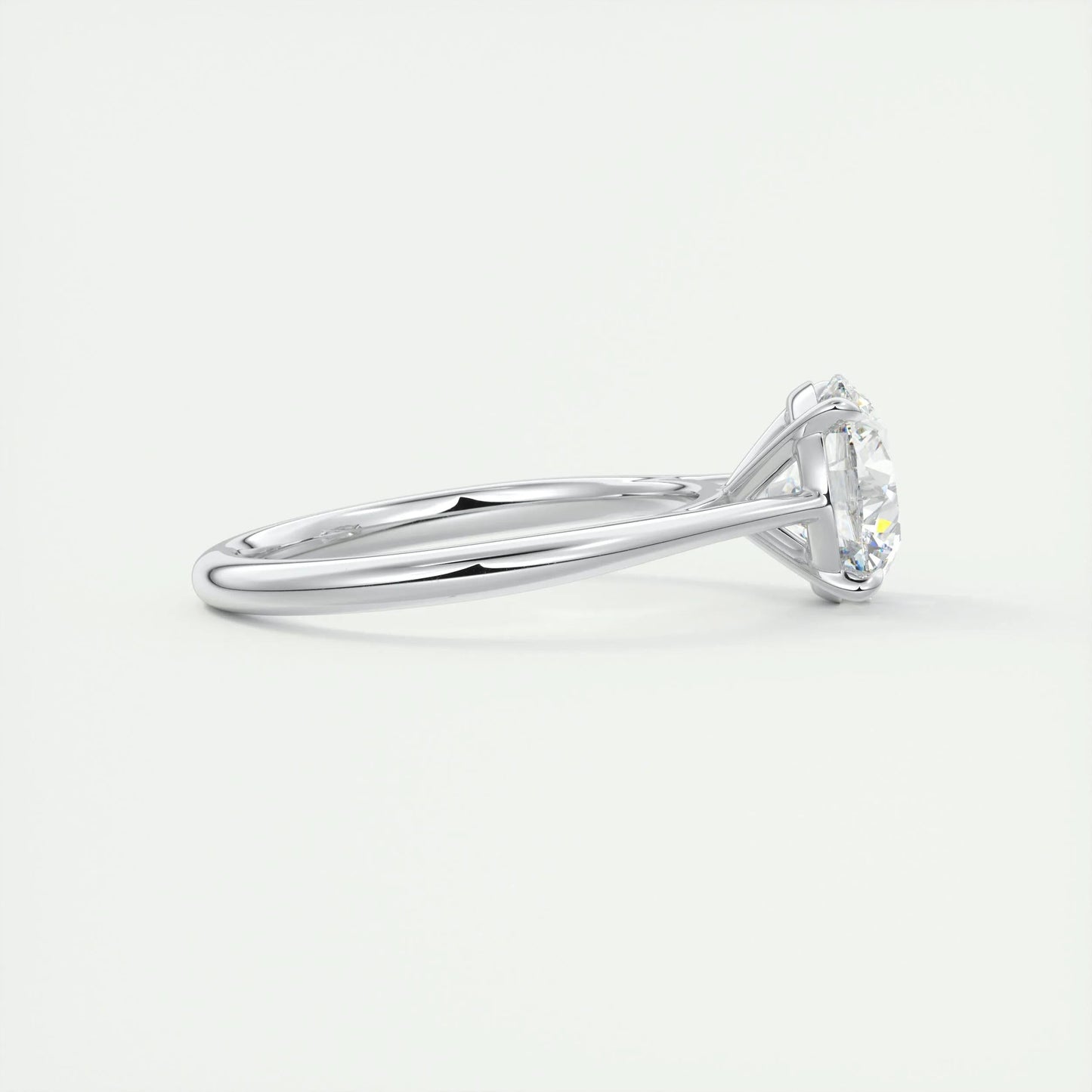 2.0 CT Round Cut Solitaire Moissanite Engagement Ring