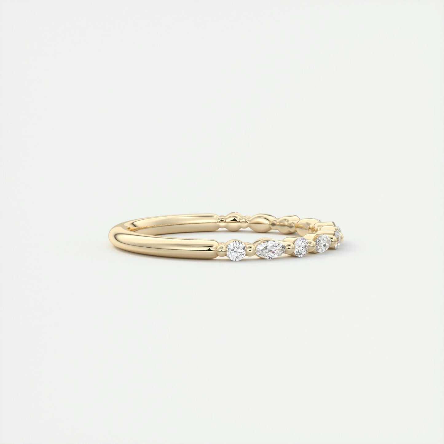 0.32 Marquise & Round Alternative Moissanite Wedding Band