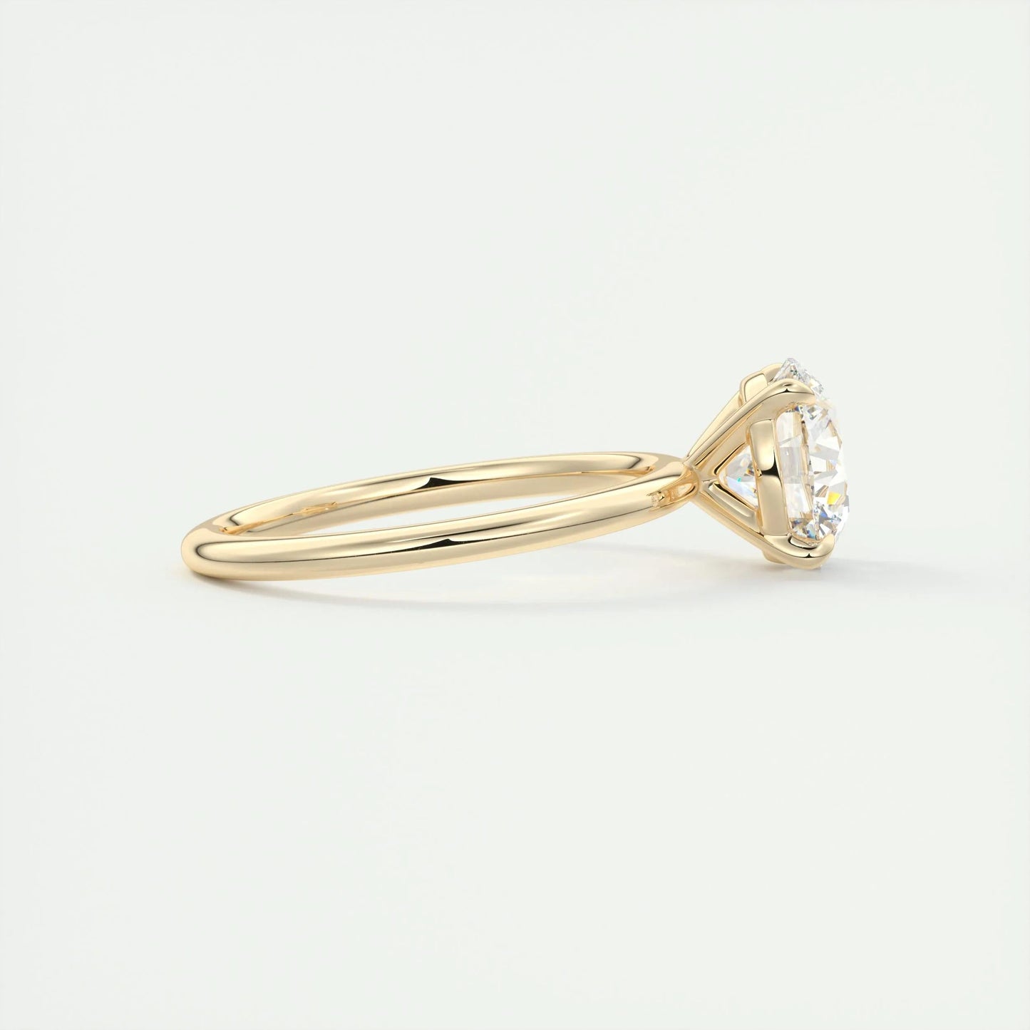 2.0 CT Round Cut Solitaire Moissanite Engagement Ring