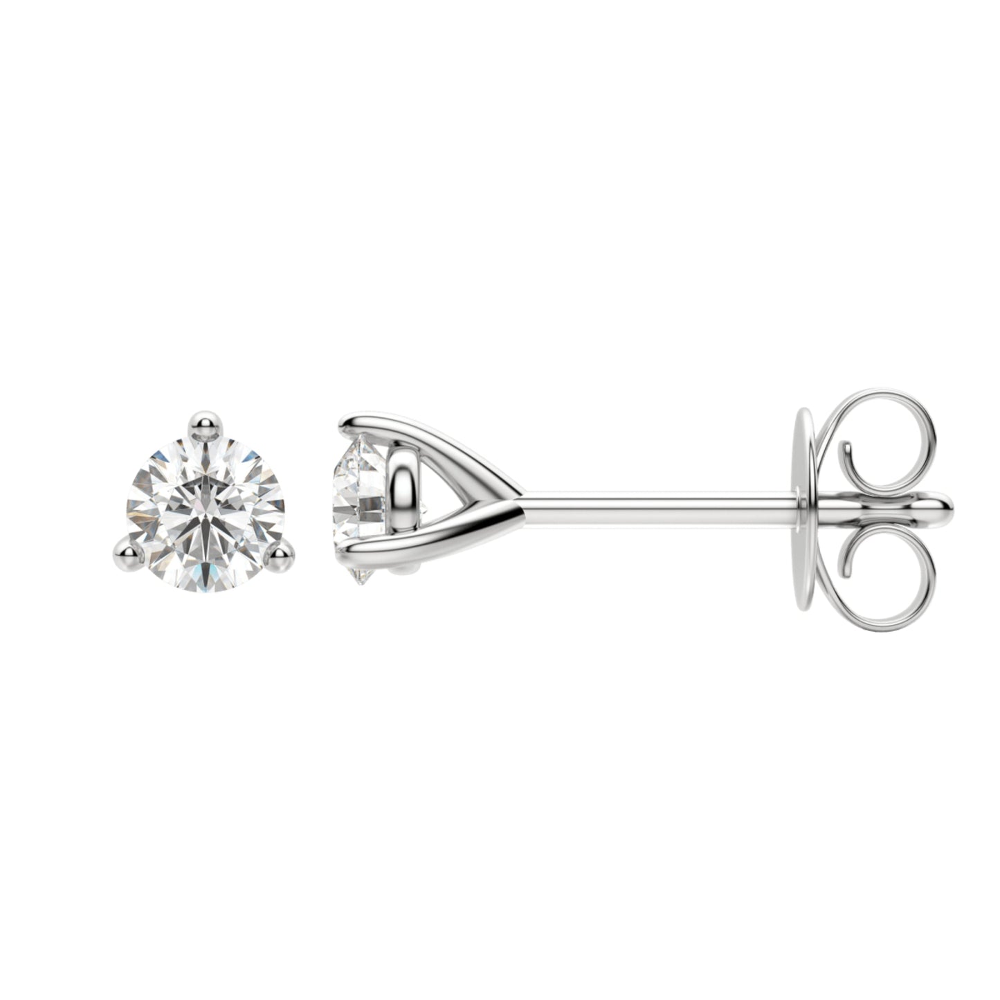 0.50 TCW-1.0 TCW Round Cut Moissanite Solitaire Stud Earrings