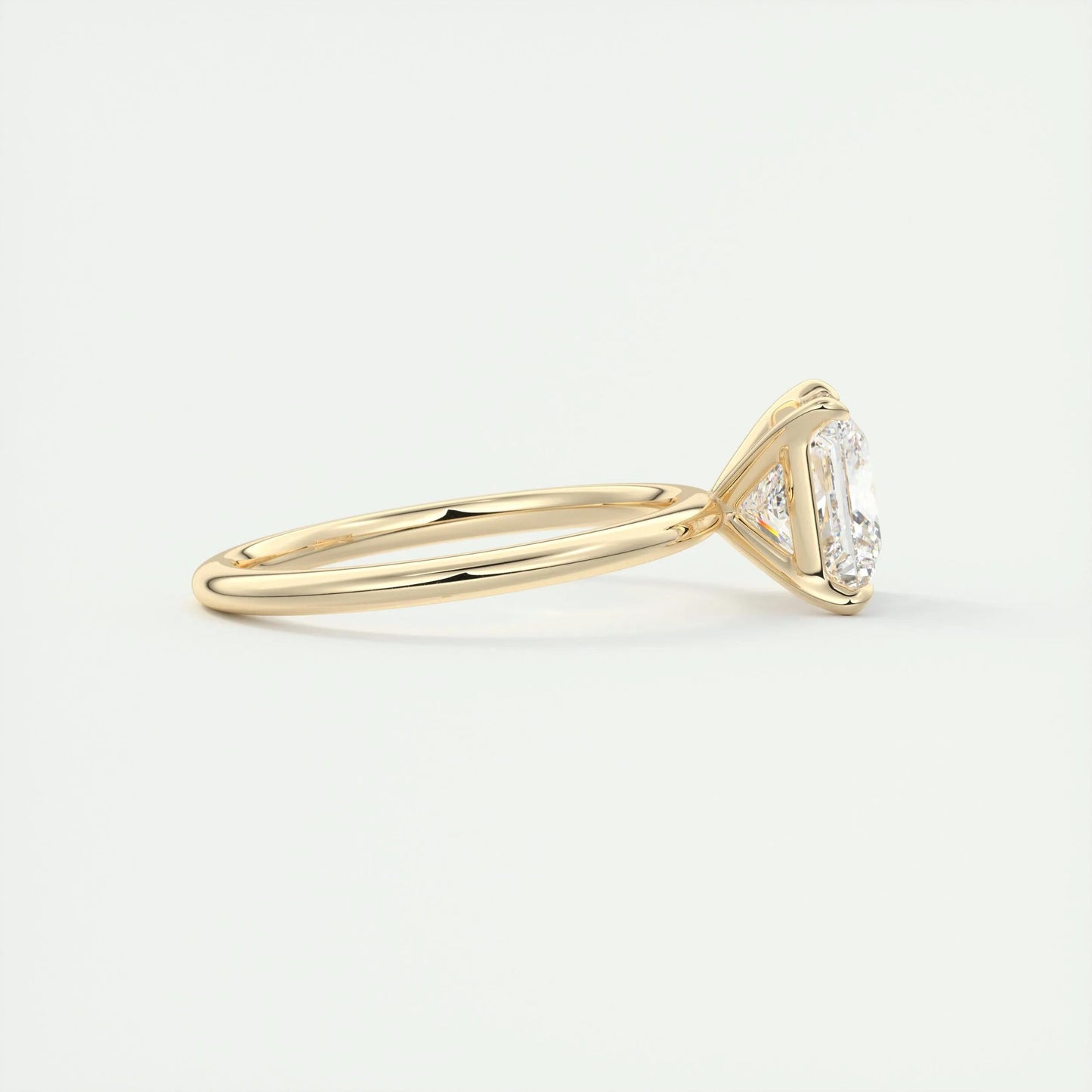 2.08 CT Princess Cut Solitaire Moissanite Engagement Ring