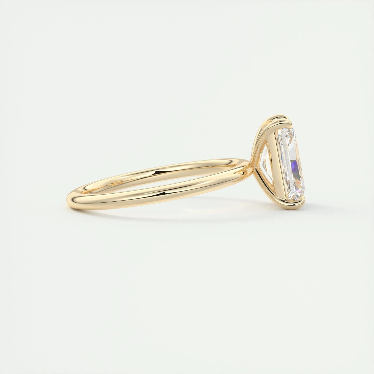 2.10 CT Radiant Cut Solitaire Moissanite Engagement Ring