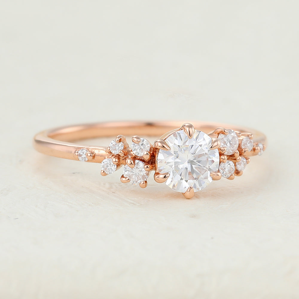 0.41 CT Round Cluster Lab-Grown Diamond Engagement Ring