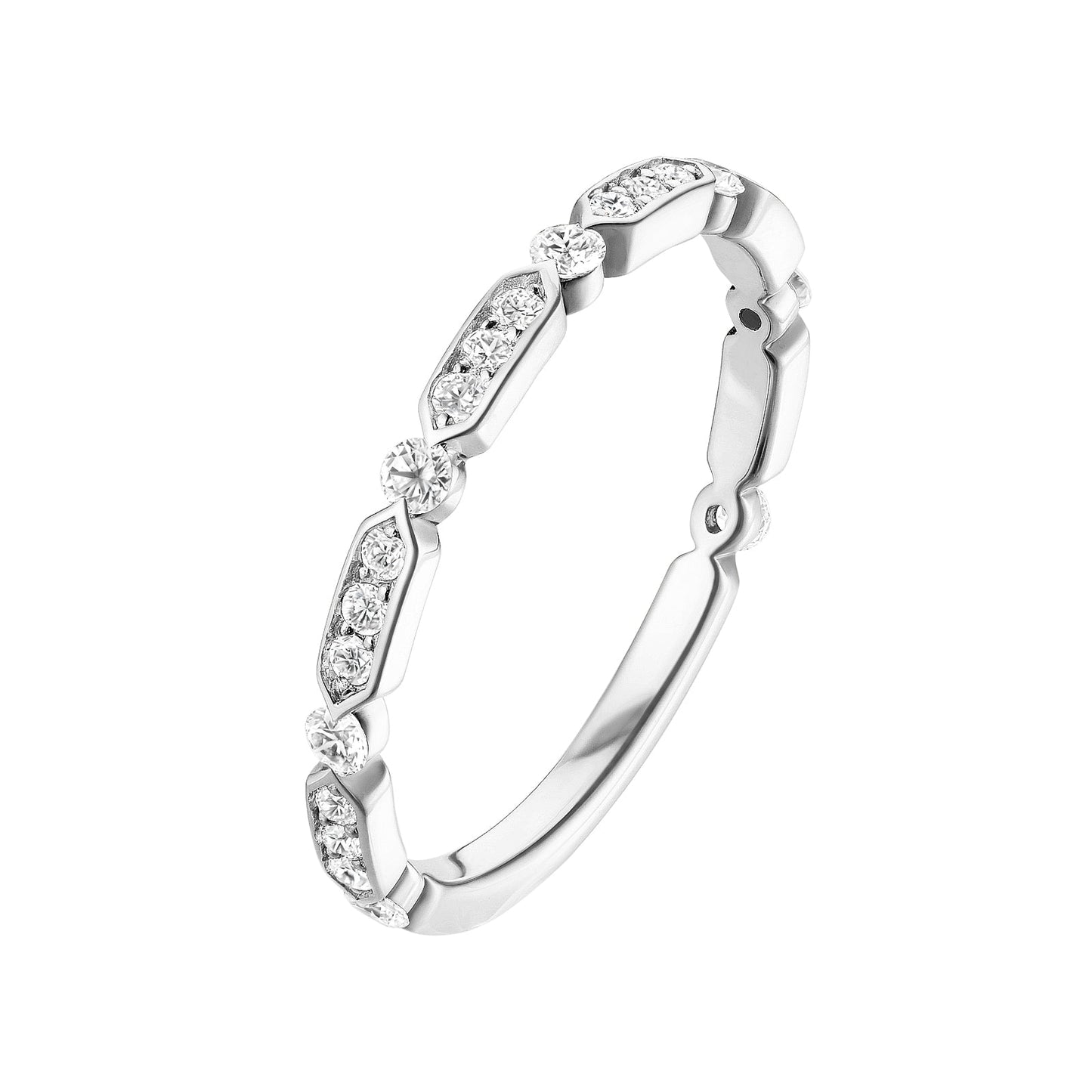 0.30 CT Round Shaped Moissanite Minimalist Wedding Band