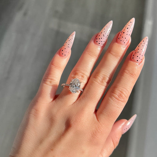3.50 CT Oval Pave Moissanite Engagement Ring