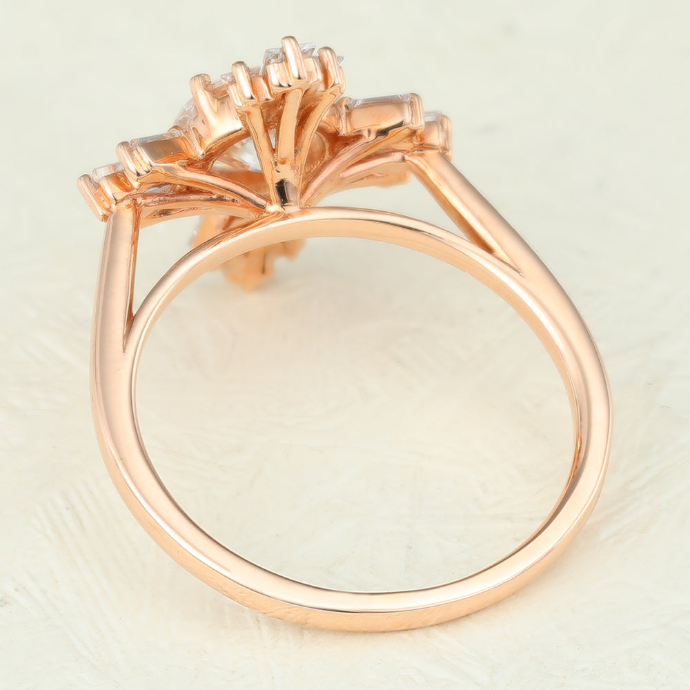 0.68 CT Round Vintage Cluster Lab-Grown Diamond Engagement Ring